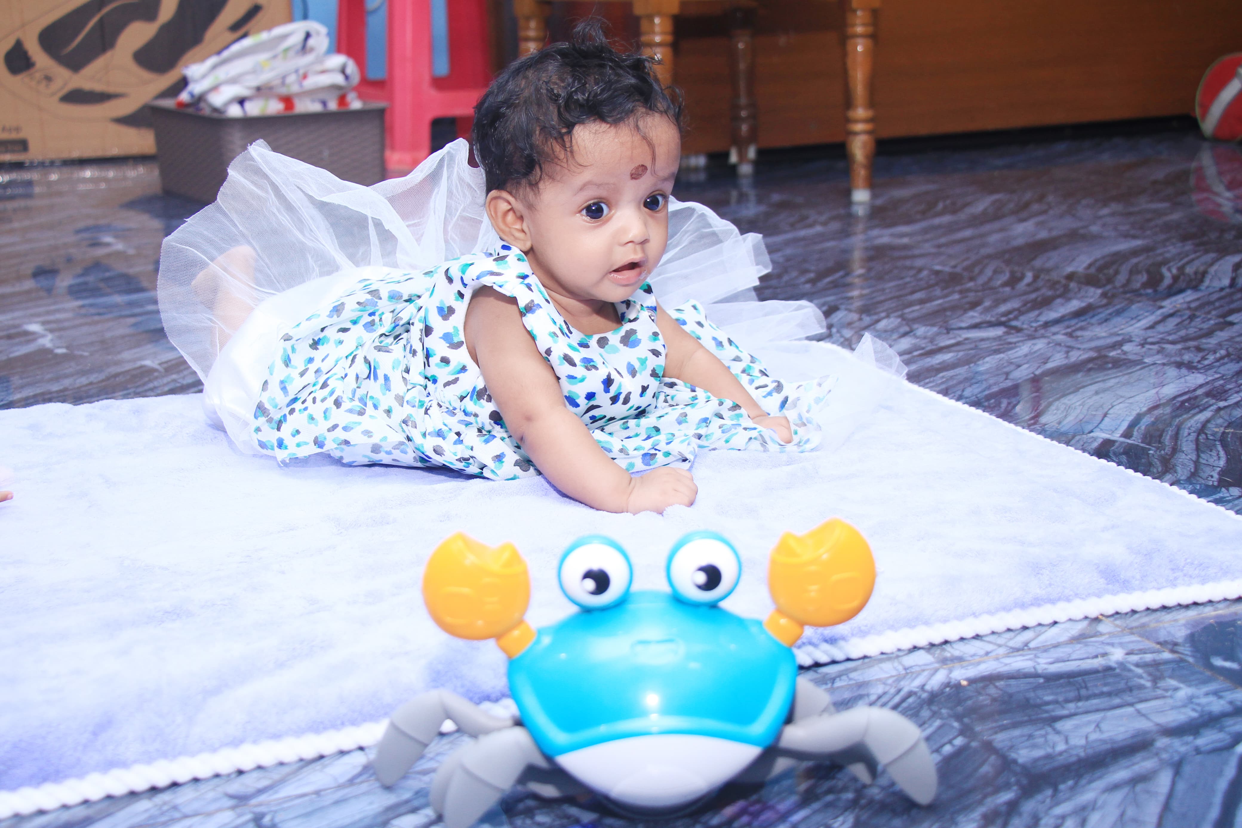 Newborn baby in a cozy blanket